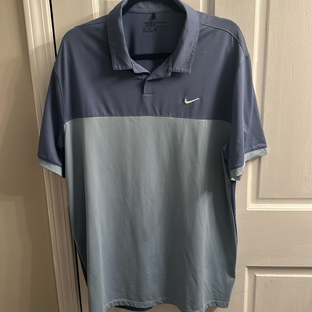 Nike Golf Standard Fit Blue Grey Polo Shirt Size XL Men’s Dri fit
